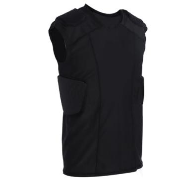 Imagem de Colete Acolchoado de Compressão, Secagem Rápida de Poliuretano Fibra de Algodão Atlético Camiseta Protetor de Costela para Futebol de Futebol Beisebol (Xl)