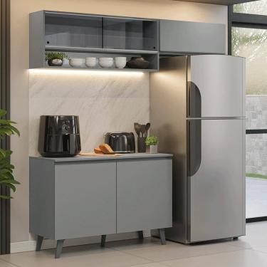 Imagem de Armário de Cozinha Compacta 200cm Cinza Nice Madesa XA10