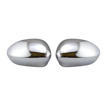 Imagem de Par de capas de espelho retrovisor lateral de carro, capa de revestimento, acabamento de substituição compatível com Fiat 500 500c 2007-2023(Chrome)