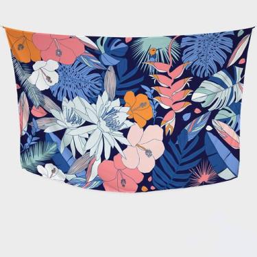 Imagem de Canga/Pareô Sublimado Floral Rosé/Azul 1,00x1,50m - Fera Print - Subli