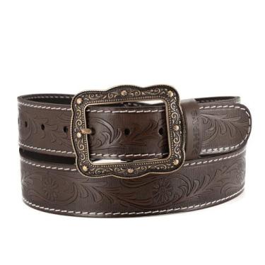 Imagem de Cinto Country Boiadeira Feminino De Flor Entalhado Sertanejo - Pampas 