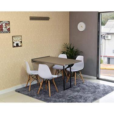 Imagem de Conjunto de Mesa Dobrável Retrátil 120 x 75 Volpi + 4 Cadeiras Eiffel - Branca