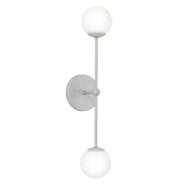 Imagem de Arandela Parede Luminária Bolinha 2 Globos Vidro Hall Prata
