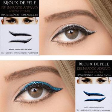 Imagem de Delineador Adesivo 1 par Prata e 1 par Azul Modelo Clássico - BIJOUX D