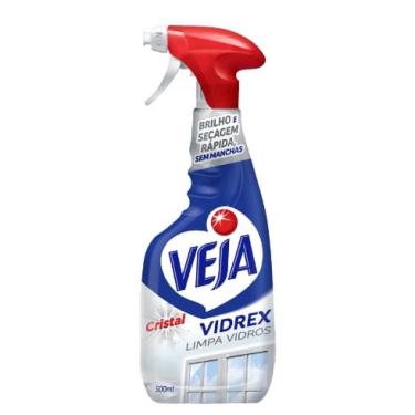 Imagem de LIMPA-VIDRO LÍQUIDO CRISTAL VEJA VIDREX FRASCO 500ML BORRIFADOR