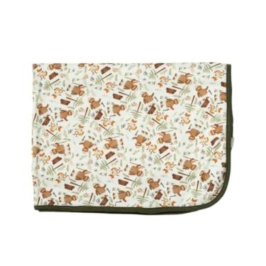 Imagem de Cueiro Bebê Estampado Suedine Camping Verde - Hug