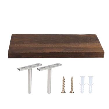 Imagem de Prateleiras flutuantes montadas na parede armazenamento prateleira de madeira Organizador para sala de estar em casa quarto marrom 30x14x2cm 40x14x2cm 50x14x2cm (30 * 14 * 2cm)