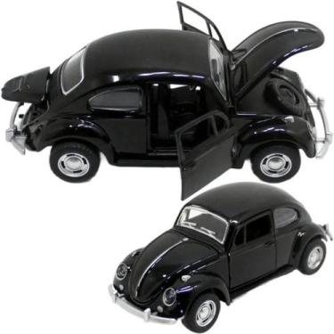 Imagem de Super Fusca Preto Carrinho Fusquinha Miniatura Ferro Fricção abre Port