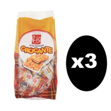 Imagem de Kit 3 Pacotes De Doce Pé De Moleque Crocante Rio 750 Gramas