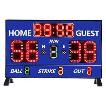 Imagem de Placar de Softball Com Luzes LED de 12 Dígitos, Controle Remoto para Goleiro de Pontuação de Beisebol, Placar Eletrônico de Faixa Visual de 150 Pés, Rastreador de Jogos Multi