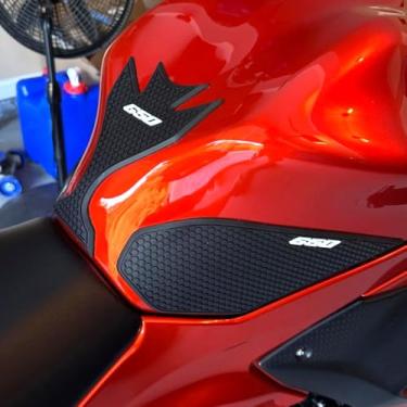 Imagem de Para Kawasaki Ninja 650 Ninja650 Z 650 Z650 2017-2024 Almofada de tanque de combustível lateral adesivos de protetor de tanque decalque Gas Knee Grip almofada de tração almofada de tanque 3 peças