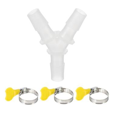 Imagem de PATIKIL Conector de mangueira de drenagem, máquina de lavar de 3 vias, adaptador de extensão de mangueira de drenagem de plástico com 3 braçadeiras para ar condicionado de 0,49 a 0,61 polegadas