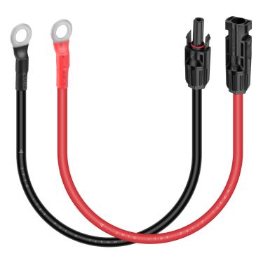 Imagem de iGreely Cabo adaptador de painel solar para anel de vedação de calibre 10, conector de cabo para controlador de carga solar RV, gerador solar, inversor, carregador de bateria 10 AWG, 3 m