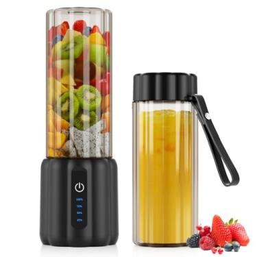 Imagem de Cokunst Liquidificador portátil para smoothies e batidos, liquidificador pessoal de 500 ml com 6 lâminas e visor de energia, mini mixer recarregável USB-C para viagem com tampa extra para cozinha,