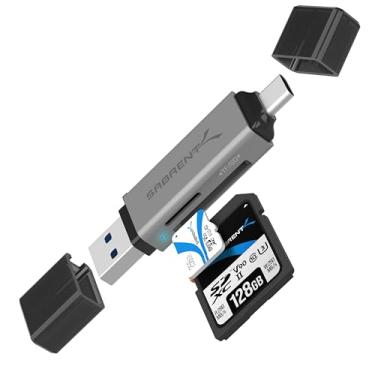 Imagem de SABRENT Leitor de cartão OTG USB 3.0 e USB Tipo-C suporta SD, SDHC, SDXC, MMC/MicroSD, T-Flash (CR-BCA2)