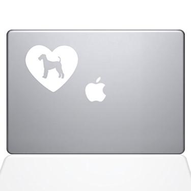 Imagem de The Decal Guru Adesivo de vinil decalque de coração Airedale terrier, MacBook Pro de 13 polegadas (modelos 2016 e mais recentes), branco (1602-MAC-13X-W)