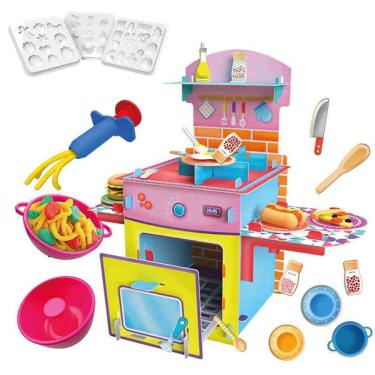 Imagem de Mini Chefe Vamos Cozinhar - Madeira - Massinha De Modelar - Brincadeira De Criança