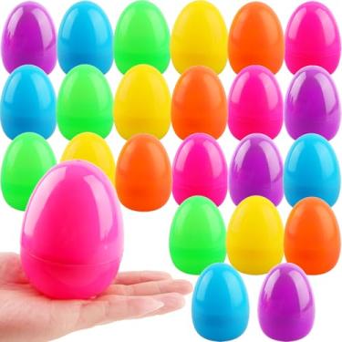 Imagem de Sonarun Pacote Com 24 Ovos Grandes De Páscoa, 4 Polegadas, Páscoa Coloridos E Recheáveis, Plástico Fundo Plano, Surpresa Vazios Para Caça Lembrancinhas Festa, Enchimentos Cesta Recarregáveis, 6 Core