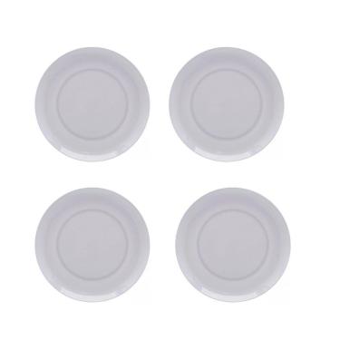 Imagem de Jogo 4 Pratos Rasos 25,5cm Milão Branco Plástico Melamina Lyor
