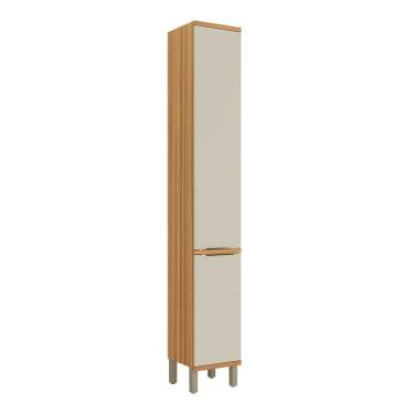 Imagem de Paneleiro Simples Com 2 Portas 100% Mdf Noruega Espresso Móveis Amêndoa-off White
