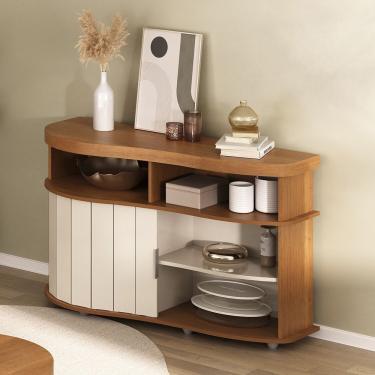 Imagem de Buffet Para Sala De Estar Artely Magnum 120,0cm X 75,0cm X 45,0cm Cinamomo- Off Whitw