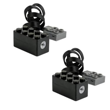Imagem de RCmall 2PCS MOC S Drive Motor Building Blocks Slow Speed/High Torque Motors with Forward & Reverse, Compatible with Power Functions (2x4 Brick Size)