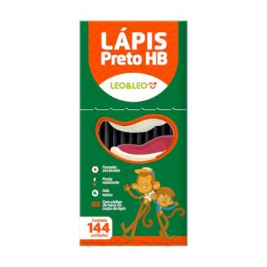 Imagem de LAPIS GRAFITE HB RESINA PRETO SEXTAVADO CX/144 UND LEOELEO
