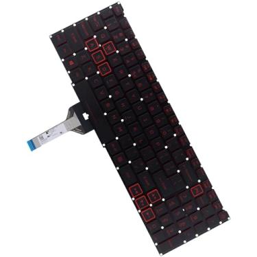 Imagem de NA Teclado Com Retroiluminação Deal4Go (Não Rgb) Letras Vermelhas Para Substituição Em Acer Nitro 5 An515-58 An515-57 An515-55 An515-54 An515-53 An515-45 An515-58-525P An515-54-5812