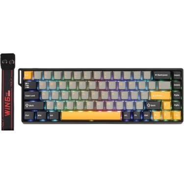 Imagem de Teclado magnético WIN68 HE com atuação ajustável, interruptores de efeito Hall, teclado compacto de 65% com fio, taxa de pesquisa de 8000 Hz, troca a quente