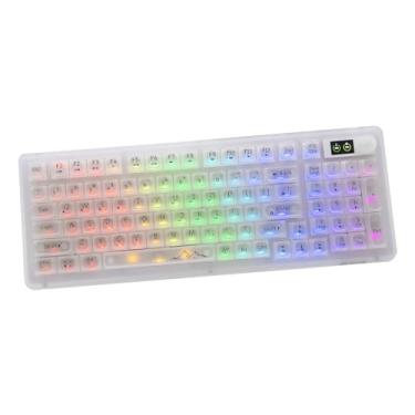 Imagem de Odpaltoy Teclado Mecânico Transparente Intercambiável V99 Com Tela Oled, 98 Teclas Rgb, Estruturas De Vedação Personalizadas Para Jogos, Bt5.1/2.4G/Usb-C Windows/Mac, Pioneer V1 Satellite Axis