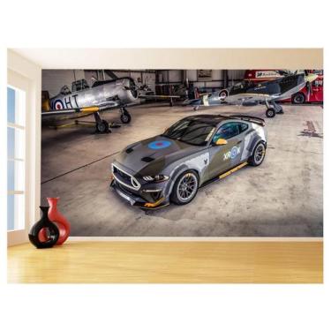 Imagem de Papel De Parede 3D Carro Ford Mustang Avião Caça 3,5M Car77 - Você Dec