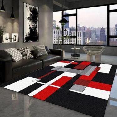 Imagem de Tapete geométrico moderno para sala de estar, sofá, mesas de centro, decoração de quarto, tapete lavável, cabeceira, tapetes de pelúcia (200x250 cm)/JH048-Flannel-8)