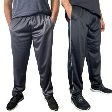 Imagem de Kit 2 Calça Helanca Masculina Jogger Moda Academia Treino Flanelado - 