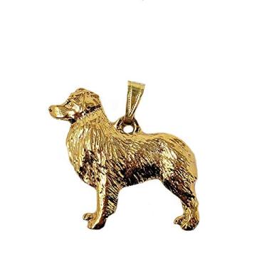Imagem de George Harris Australian Shepherd Dog 24k Gold Plated Pewter Pendant