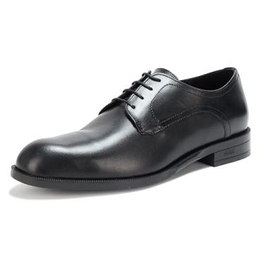 Imagem de BOSS Sapato social masculino Oxford Derby de couro macio Tayil, Peixe-gato preto, 40