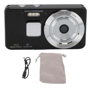 Imagem de Câmera digital 4K 64MP 18x Zoom AutoFocus Anti Shake HD Video Video Vlogging Câmera Compact Travel Camera para adolescente menino garota fotografia estudantil Aventura externa (Preto)
