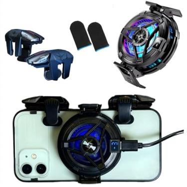 Imagem de Kit Celular Gamer - Cooler Gamer Celular + Gatilho Duplo Pro + Luva Anti-Suor