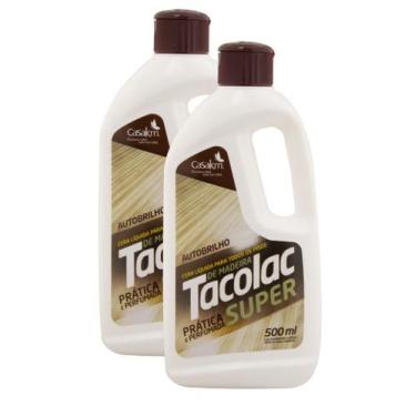 Imagem de 2 cera líquida autobrilho madeira tacolac super frasco 500ml