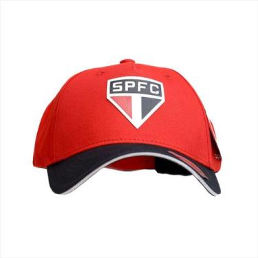Imagem de Boné Supercap São Paulo Escudo Bordado Ajustável, Único, Vermelho
