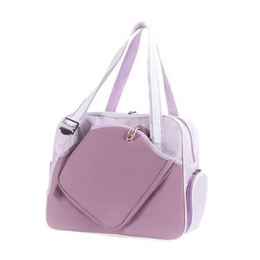 Imagem de Vaveren Bolsa para raquete de pickleball, bolsa para raquete de tênis com compartimento para sapatos, organizador portátil para esportes ao ar livre, Roxo