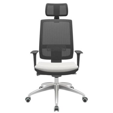 Imagem de Cadeira Office Brizza Tela Preta Com Encosto Assento Facto Dunas Branc