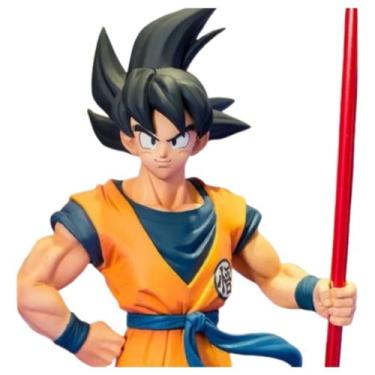 Imagem de Boneco Goku Super Luxo Action Figure Colecionável Kakaroto Com Bastão 