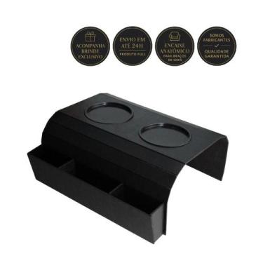 Imagem de Porta Copos E Controle pra Sofá Esteira de MDF - BOX FAN, Preto