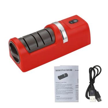 Imagem de Pssopp Apontador Portátil da Faca Elétrica USB Com Base Não Deslizante, Apontador de Tesoura para Cozinhas Domésticas e Acampamento Ao Ar Livre (vermelho)