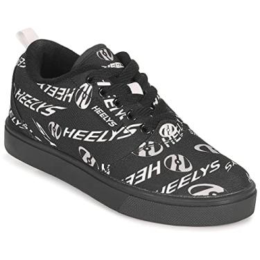 Imagem de Heelys Tênis masculino Pro 20 Prints com salto com rodas, Logotipo Swirl preto branco e cinza, 8