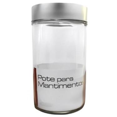 Imagem de Pote De Vidro Clean Porta Mantimentos Alimentos Com Tampa ABS Prateada
