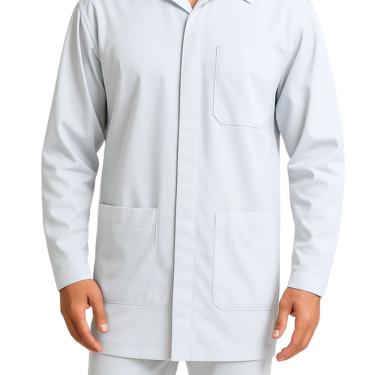 Imagem de Jaleco Guarda-Pó Manga Longa Gabardine Masculino Branco