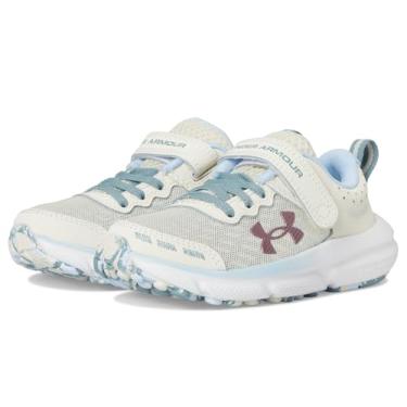 Imagem de Under Armour Tênis feminino pré-escolar Assert 10 fecho alternativo, (279) Pedra/Nimbus Azul/Rosa Turmalina Metálico, 14
