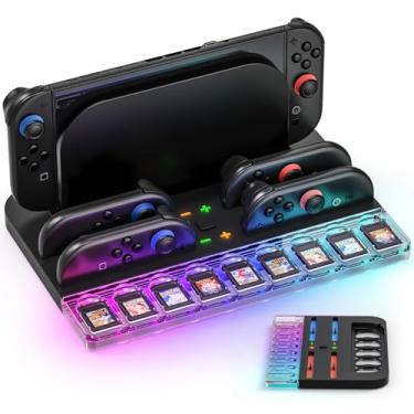 Imagem de Charger Dock for Nintendo Switch 2 Joycon, Magnetic Controller Charge Station with, RGB Light and 9 Game Card Slots, Switch 2 Joycon and Game Card Storage Stand Accessories