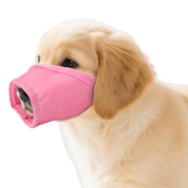 Imagem de Focinheira para Cães Pequenos, Focinheira Respirável Ajustável Anti-Mordidas Macia Filhotes Rosa Anti-Latidos para Chihuahua Poodles Tosa Visita ao Veterinário